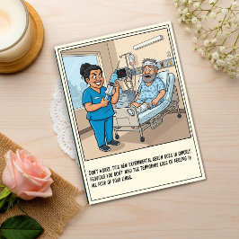 Sinister Nurse Prepares Injection Get Well Postkarte