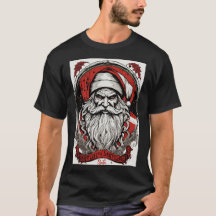 Sinister Santa Circle T-Shirt: Retro Vector Art vo
