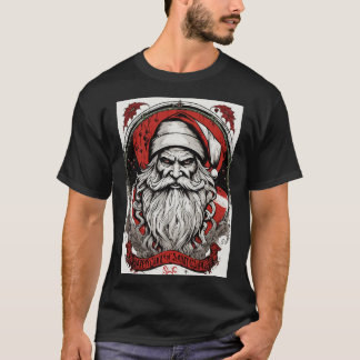 Sinister Santa Circle T-Shirt: Retro Vector Art vo T-Shirt