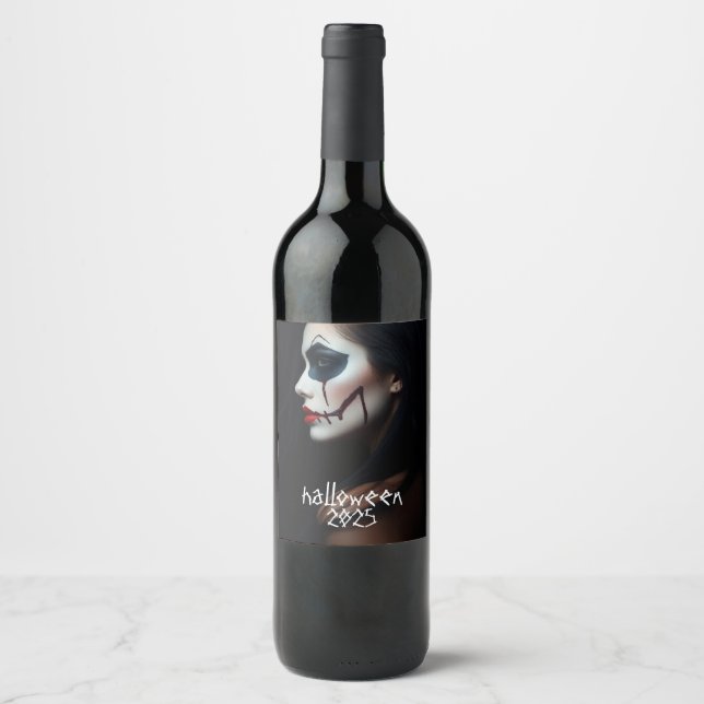 Sinister Sip - Halloween Wine Label von STUDIO 69 Weinetikett (Vorderseite)