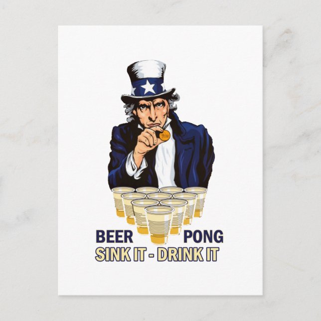 Sink it Drink it Abe Lincoln Postkarte (Vorderseite)