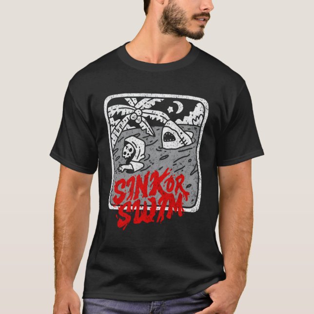 Sink oder Swim Gothic Surfer Tarot Satanic Hexe Go T-Shirt (Vorderseite)