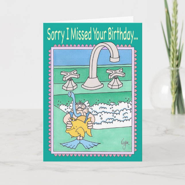 SINK SNORKELER Belated Birthday Card Karte (Vorderseite)