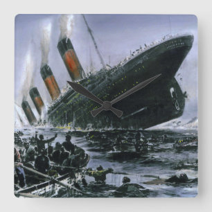 Sinkendes RMS Titanic Quadratische Wanduhr