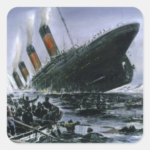 Sinking RMS Titanic Quadratischer Aufkleber
