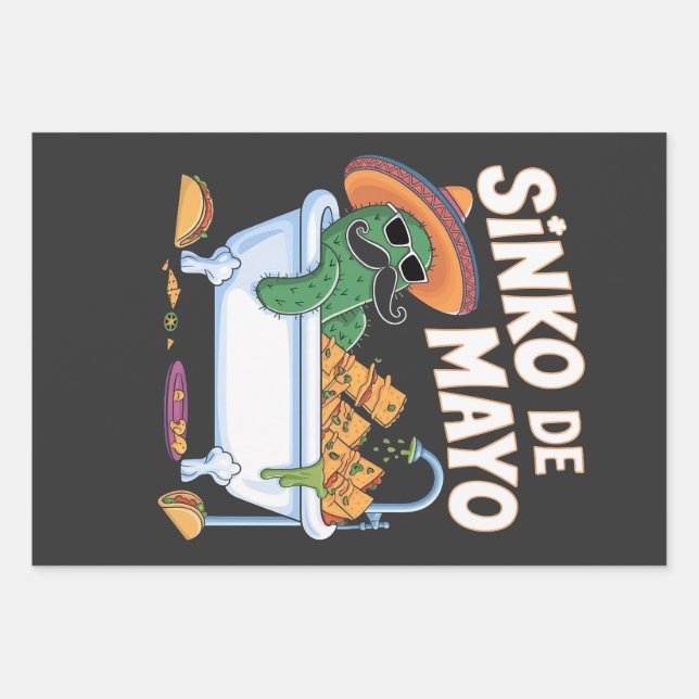 Sinko de Mayo Cinco De Mayo Cactus Funny Geschenkpapier Set (Vorderseite)