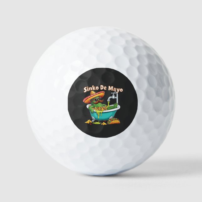 Sinko de Mayo"Funny Cinco de Mayo Cactus Golfball (Vorderseite)