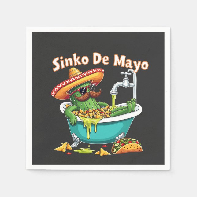 Sinko de Mayo"Funny Cinco de Mayo Cactus Serviette (Vorderseite)