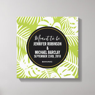 Sinn für die Grünen Palm Blätter Pattern Hochzeit Leinwanddruck