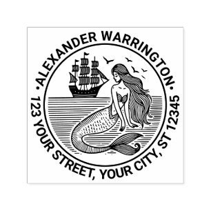 Sinnlich Mermaid Siren, Rücksendeadresse für Schif Permastempel