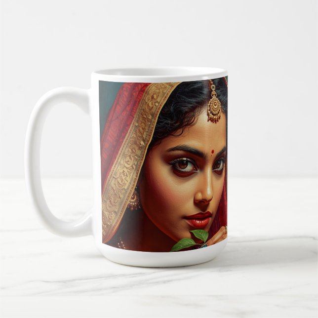 Sinnliche indische Teepflückerin Kaffeetasse (Links)