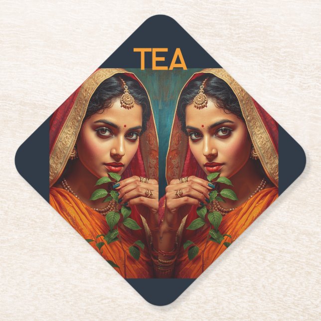 Sinnliche indische Teepflückerin Untersetzer (Vorderseite)