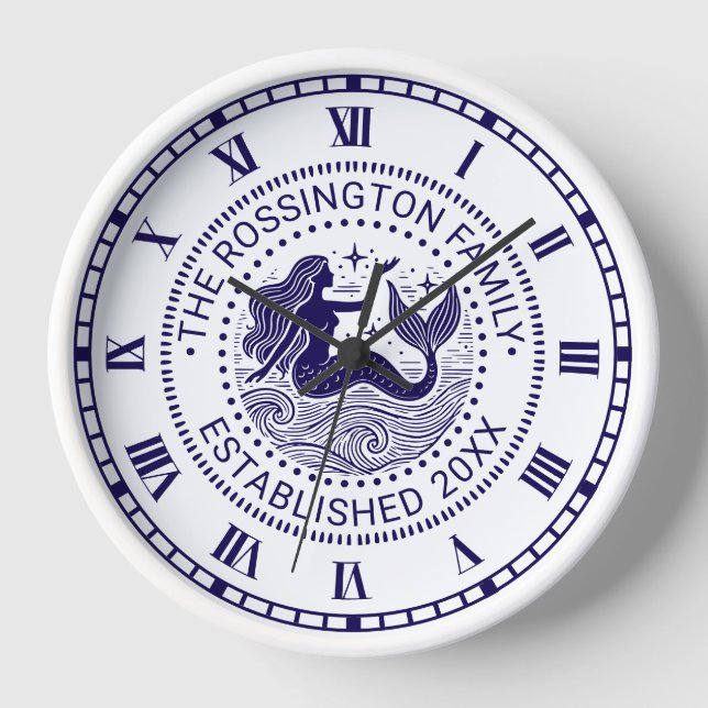 Sinnliche Meerjungfrau Ozeanwachs Familienname Dat Uhr (Vorderseite)