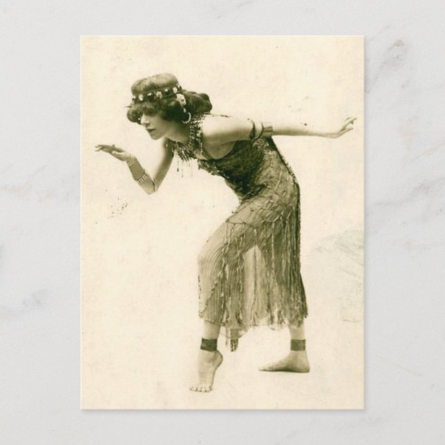 Sinnlicher Vintager Flapper Dancer La Sylphe Postkarte (Vorderseite)