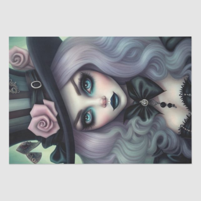Sinnliches Mad Hatter Lila Hair Decoupage Papier (Vorderseite)
