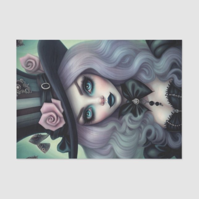 Sinnliches Mad Hatter Lila Hair Decoupage Papier (Vorderseite)