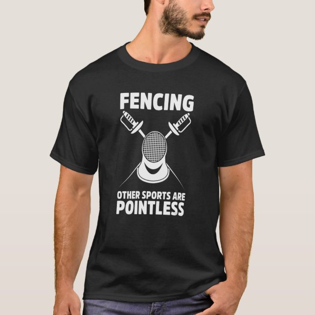 Sinnloser Fencer En Garde Säbel Epee Schwert T-Shirt (Vorderseite)