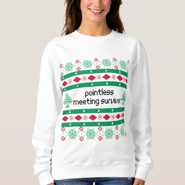 Sinnloses Meeting Survivor Ugly Sweater - Sweatshirt (Vorderseite)