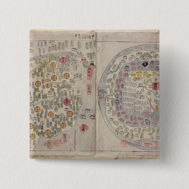 Sino koreanische Weltkarte Button (Vorderseite)
