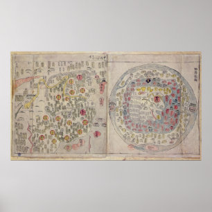Sino koreanische Weltkarte Poster