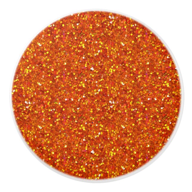 Sinopia Orange Glitzer Keramikknauf (Vorderseite)
