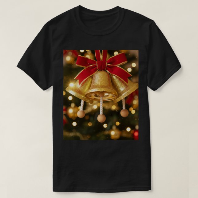 Sinos de Natal Dourados T-Shirt (Design vorne)