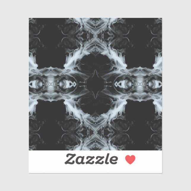 Sins and Virtues Abstract Black White Fluid Art Aufkleber (Blatt)