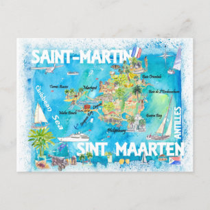 Sint Eustatius und Saba Dutch Caribbean Island Postkarte