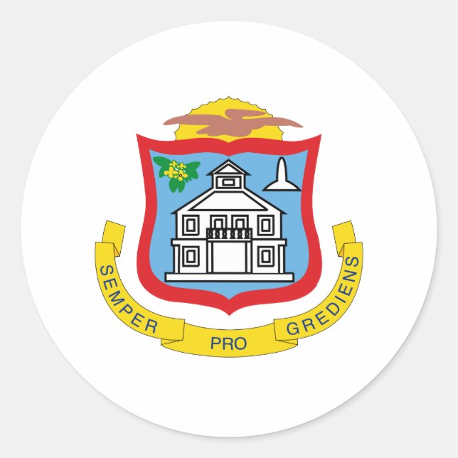 Sint Maarteaner Wappen Runder Aufkleber (Vorderseite)