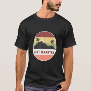 Sint Maarten Berg und Palmen T-Shirt