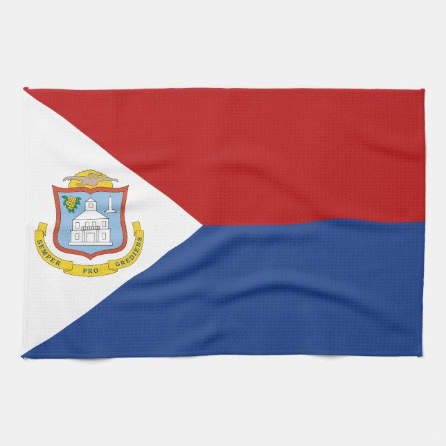 Sint Maarten Flag Geschirrtuch (Horizontal)