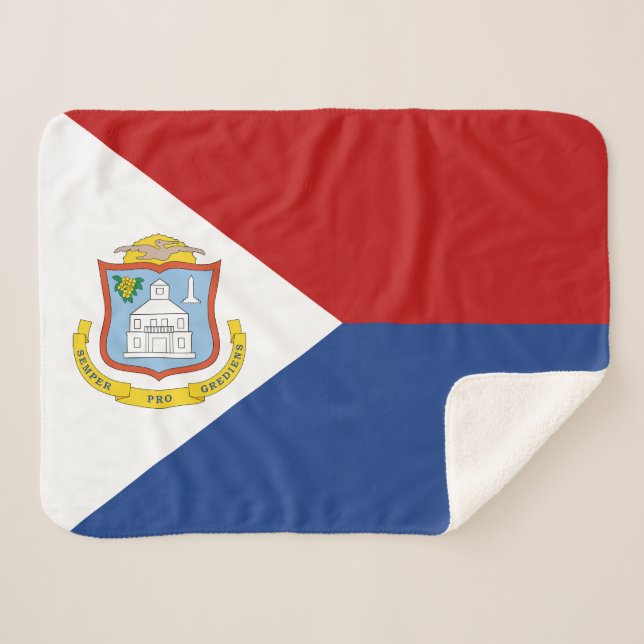 Sint Maarten Flag Sherpadecke (Vorderseite (Horizontal))