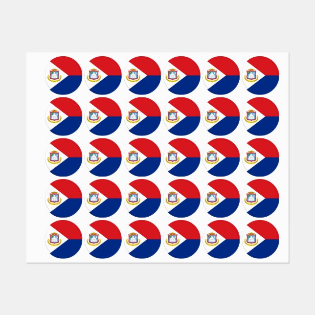 Sint Maarten Flagge Etiketten (Blatt)