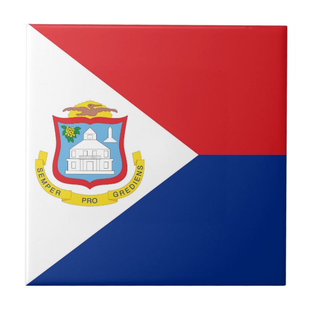 Sint Maarten Flagge Fliese (Vorderseite)