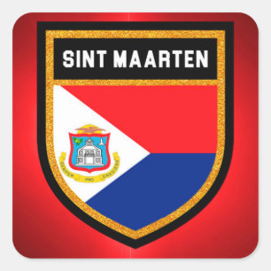 Sint Maarten Flagge Quadratischer Aufkleber