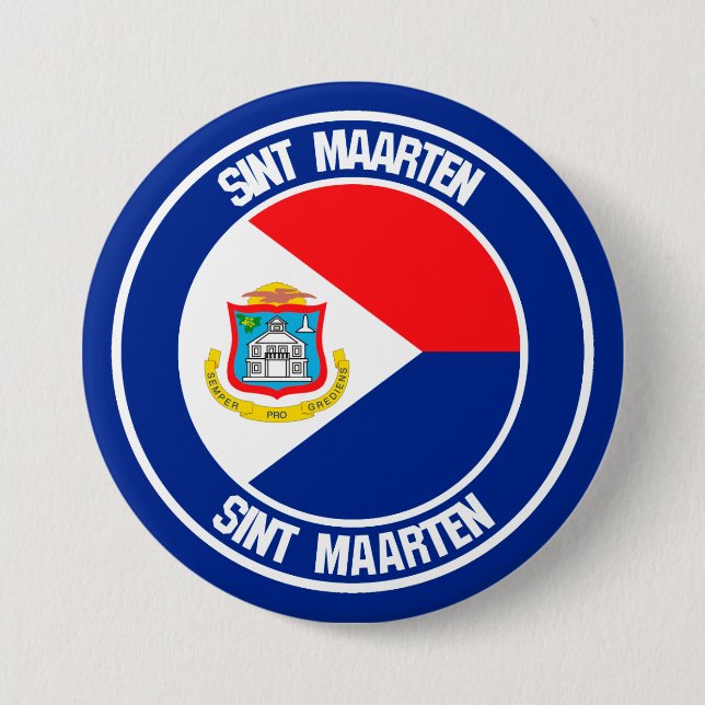 Sint Maarten RundEmblem Button (Vorderseite)