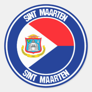 Sint Maarten rundes Emblem Runder Aufkleber
