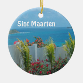 Sint Maarten - St. Martin Ocean Blue Seascape Keramik Ornament