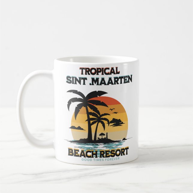 Sint Maarten Strand Resort Tropisch Kaffeetasse (Links)