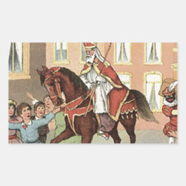 Sinterklaas Dutch St. Nick Vintag St. Nicholas Rechteckiger Aufkleber