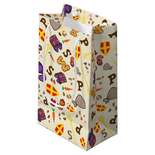 Sinterklaas Feest Kleine Geschenktüte (Vorderseite Schrägansicht)