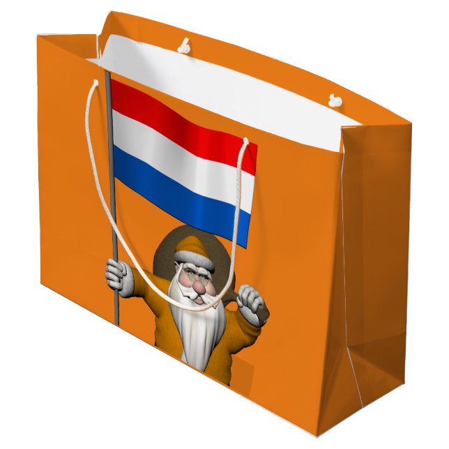 Sinterklaas mit Abzeichen der Niederlande Große Geschenktüte (Rückseite Schrägansicht)