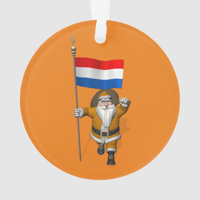 Sinterklaas mit Abzeichen der Niederlande Ornament (Rückseite)