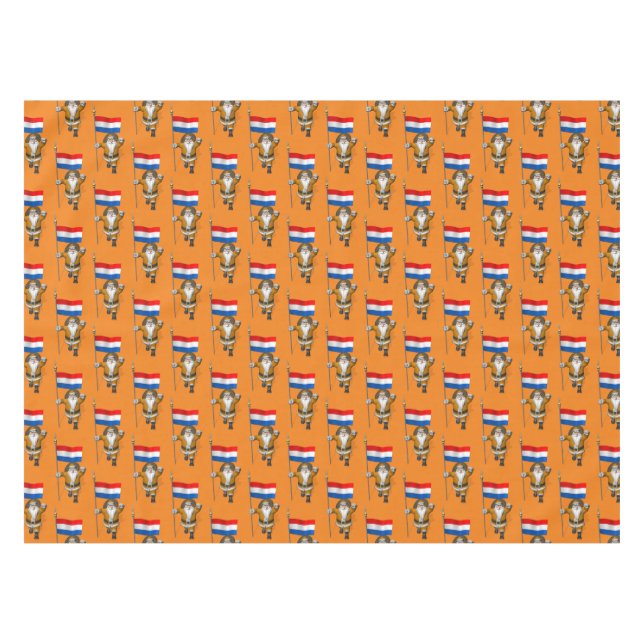 Sinterklaas mit Abzeichen der Niederlande Tischdecke (Vorderseite (Horizontal))