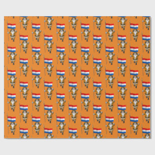 Sinterklaas mit Flagge der Niederlande Geschenkpapier