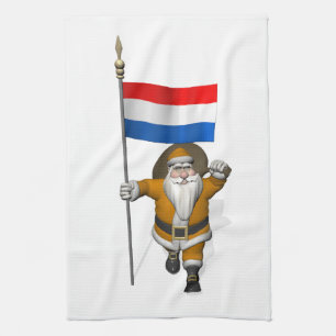 Sinterklaas mit Flagge der Niederlande Handtuch