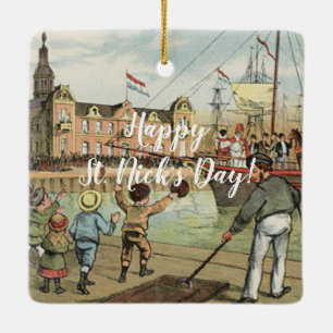 Sinterklaas niederländisches St.-Nick Vintager Keramikornament