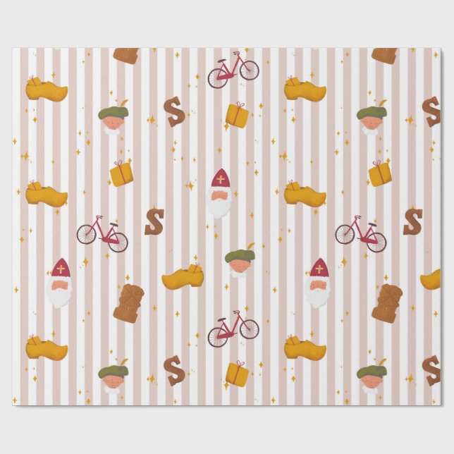 Sinterklaas- und Piet-Wrap-Papier Geschenkpapier (Flach)