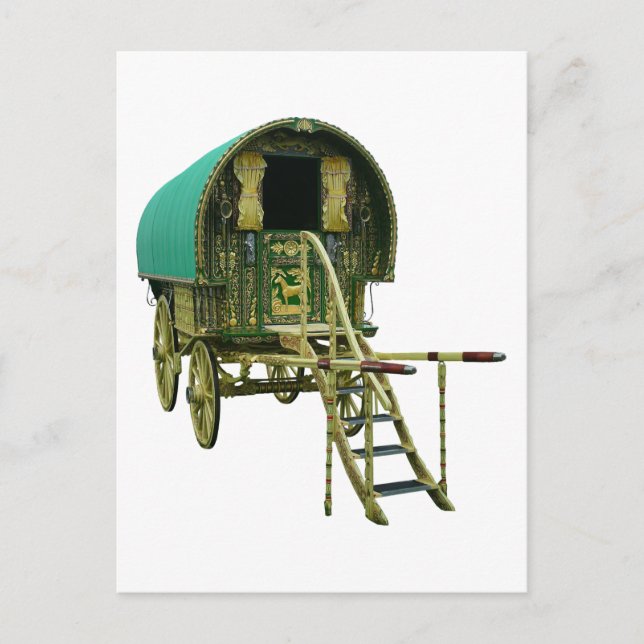 Sinti und Roma Bowtop Caravan Postkarte (Vorderseite)
