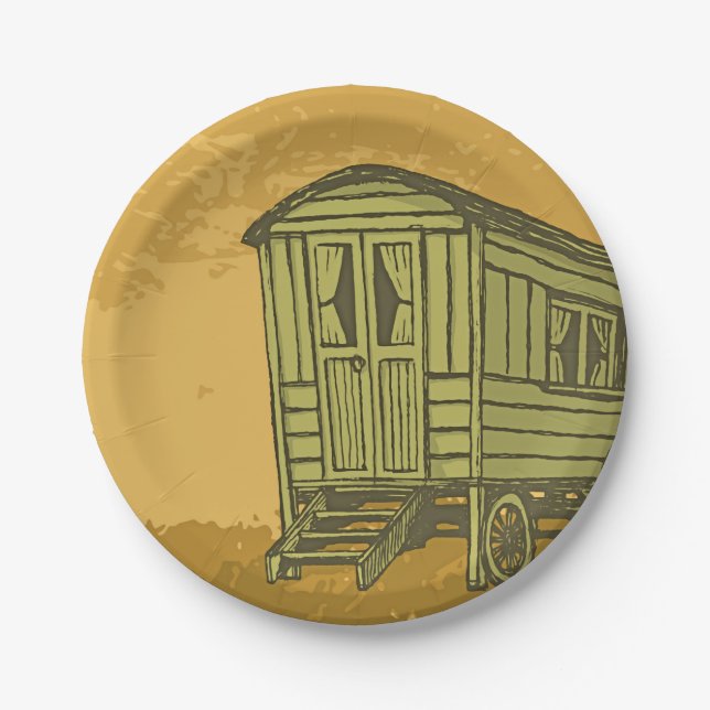 Sinti und Roma Caravan Pappteller (Vorderseite)